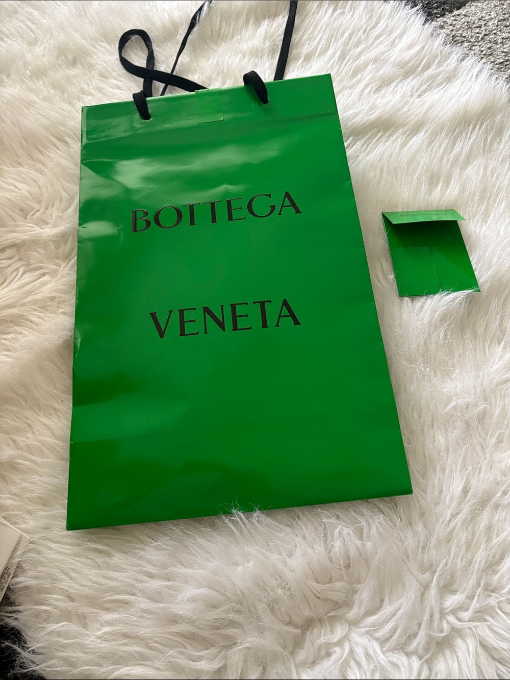 Bottega Veneta Kelly Green Gift Bag with Black Logo